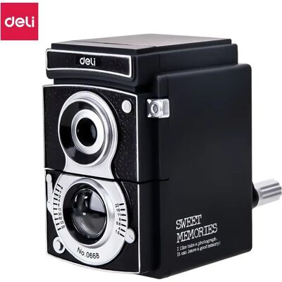 DELI Roterende puntenslijper Jumbo potloodsnijder Mes Cadeau Camera Gladde slijpgereedschappen Schoolbenodigdheden zwart DELI Roterende puntenslijper Jumbo potloodsnijder Mes Cadeau Camera Gladde slijpgereedschappen Schoolbenodigdheden zwart