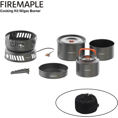 Fire-Maple Vuur-Esdoorn Kookpakket Met Gasbrander Kookgerei Set Outdoor Fornuis Kampeerpot Set Kooksysteem Voor Wandelen, Kamperen En Picknicken Cooking Kit Gas Fire-Maple Vuur-Esdoorn Kookpakket Met Gasbrander Kookgerei Set Outdoor Fornuis Kampeerpot Set Kooksysteem Voor Wandelen, Kamperen En Picknicken Cooking Kit Gas