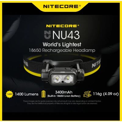 NITECORE NU43 1400 lumen SOS oplaadbare hoofdlamp voor buiten kamperen NU43 NITECORE NU43 1400 lumen SOS oplaadbare hoofdlamp voor buiten kamperen NU43