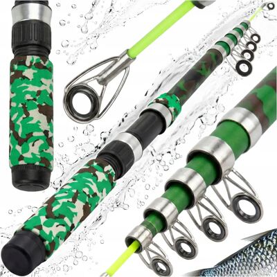 NONE Telescopische hengel 2,1m groene kleur, 80-120g werpgewicht, snelle actie composiet blank, EVA foam handvat, 5 geleiders, compacte transportlengte 46cm, lichtgewicht 130g zoetwaterhengel voor NONE Telescopische hengel 2,1m groene kleur, 80-120g werpgewicht, snelle actie composiet blank, EVA foam handvat, 5 geleiders, compacte transportlengte 46cm, lichtgewicht 130g zoetwaterhengel voor