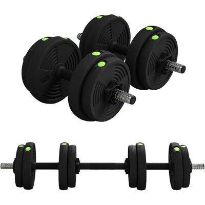 SPORTNOW dumbbells 2 In verstelbare 1-delige set, gratis dumbbells met antislip handgrepen, inclusief 15KG staven - spiertraining SPORTNOW dumbbells 2 In verstelbare 1-delige set, gratis dumbbells met antislip handgrepen, inclusief 15KG staven - spiertraining