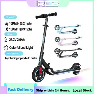 RCB R11 Elektrische Scooter voor Kinderen van 6-12 jaar, Snelheid 16 km/u, Bereik 8 km, LED Scherm, Kleurrijke Verlichting, Lichtgewicht, Ideaal Cadeau Blue RCB R11 Elektrische Scooter voor Kinderen van 6-12 jaar, Snelheid 16 km/u, Bereik 8 km, LED Scherm, Kleurrijke Verlichting, Lichtgewicht, Ideaal Cadeau Blue