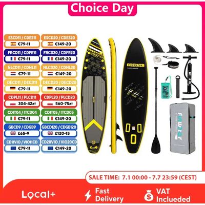 FunWater Stand Up Paddle Board Groot formaat 385×85×15CM Opblaasbare Paddling Board Surfplank Surf Sup Board Antislip Paddle Board SUPFW50A(350×90×15CM) FunWater Stand Up Paddle Board Groot formaat 385×85×15CM Opblaasbare Paddling Board Surfplank Surf Sup Board Antislip Paddle Board SUPFW50A(350×90×15CM)