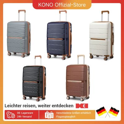 British Traveller Britse Traveller Hard Case 100% Pp Materiaal Handbagage 8 Spinner Wielen Tsa Lock Beige Koffer Trolley Blauw British Traveller Britse Traveller Hard Case 100% Pp Materiaal Handbagage 8 Spinner Wielen Tsa Lock Beige Koffer Trolley Blauw