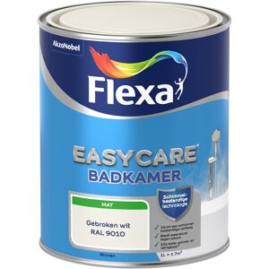 Flexa Easycare Muurverf Badkamer Mat - RAL 9010 - 1 liter Flexa Easycare Muurverf Badkamer Mat - RAL 9010 - 1 liter