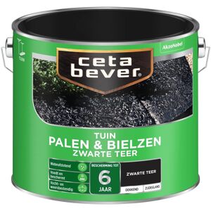 Cetabever Palen en Bielzen Dekkend Zijdeglans - Zwarte Teer Cetabever Palen en Bielzen Dekkend Zijdeglans - Zwarte Teer