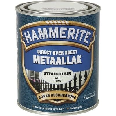 Hammerite Metaallak Direct over Roest Structuur - F310 Wit Hammerite Metaallak Direct over Roest Structuur - F310 Wit