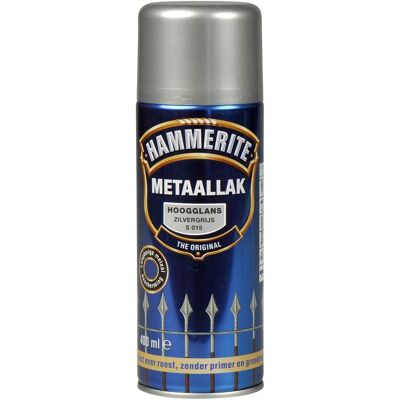 Hammerite Metaallak Direct over Roest Hoogglans Spuitbus - 400 ml S015 Zilvergrijs Hammerite Metaallak Direct over Roest Hoogglans Spuitbus - 400 ml S015 Zilvergrijs