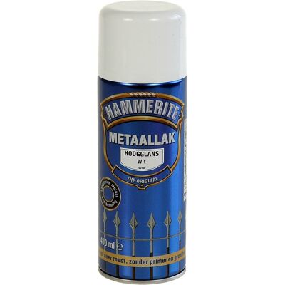 Hammerite Metaallak Direct over Roest Hoogglans Spuitbus - 400 ml S010 Wit Hammerite Metaallak Direct over Roest Hoogglans Spuitbus - 400 ml S010 Wit