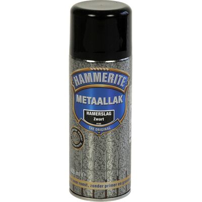Hammerite Metaallak Direct over Roest Hamerslag Spuitbus - 400 ml H160 Zwart Hammerite Metaallak Direct over Roest Hamerslag Spuitbus - 400 ml H160 Zwart
