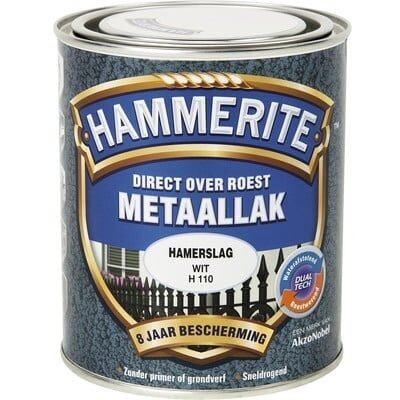Hammerite Metaallak Direct over Roest Hamerslag - H110 Wit Hammerite Metaallak Direct over Roest Hamerslag - H110 Wit
