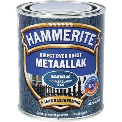Hammerite Metaallak Direct over Roest Hamerslag - H128 Donkerblauw Hammerite Metaallak Direct over Roest Hamerslag - H128 Donkerblauw