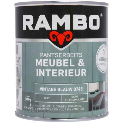 Rambo Pantserbeits Meubel & Interieur Mat 750 ml - Vintage Blauw Rambo Pantserbeits Meubel & Interieur Mat 750 ml - Vintage Blauw