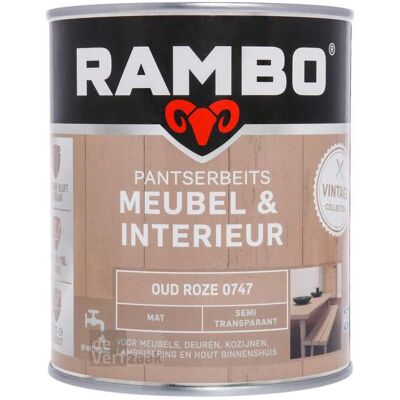 Rambo Pantserbeits Meubel & Interieur Mat 750 ml - Oud Roze Rambo Pantserbeits Meubel & Interieur Mat 750 ml - Oud Roze