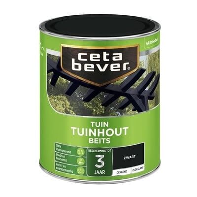 Cetabever Tuinhout Beits Dekkend Zijdeglans - Zwart Cetabever Tuinhout Beits Dekkend Zijdeglans - Zwart