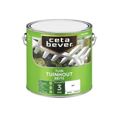 Cetabever Tuinhout Beits Dekkend Zijdeglans - Wit Cetabever Tuinhout Beits Dekkend Zijdeglans - Wit
