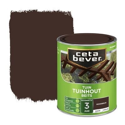 Cetabever Tuinhout Beits Dekkend Zijdeglans - Roodbruin Cetabever Tuinhout Beits Dekkend Zijdeglans - Roodbruin