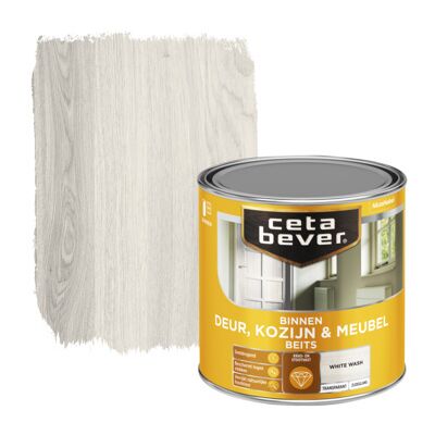 Cetabever Binnenbeits Deur Kozijn en Meubel Transparant Zijdeglans - White Wash Cetabever Binnenbeits Deur Kozijn en Meubel Transparant Zijdeglans - White Wash
