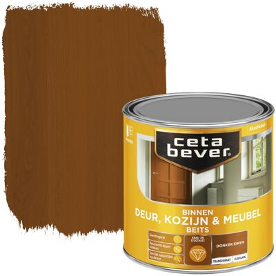 Cetabever Binnenbeits Deur Kozijn en Meubel Transparant Zijdeglans - Donker Eiken Cetabever Binnenbeits Deur Kozijn en Meubel Transparant Zijdeglans - Donker Eiken