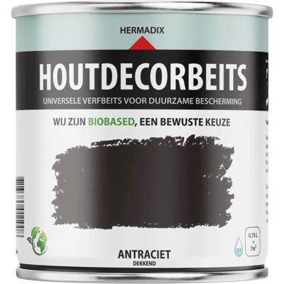 Hermadix Houtdecor Verfbeits - Antraciet Hermadix Houtdecor Verfbeits - Antraciet
