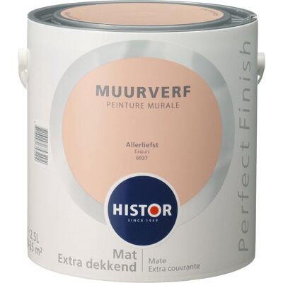 Histor Perfect Finish Muurverf Mat - Allerliefst - 2,5 liter Histor Perfect Finish Muurverf Mat - Allerliefst - 2,5 liter