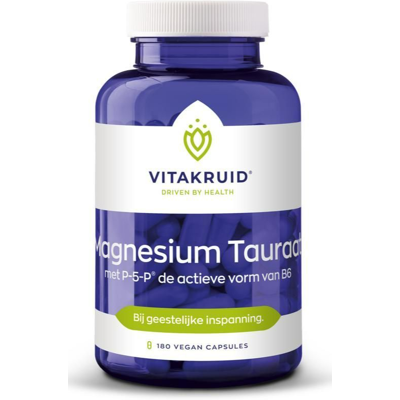 Vitakruid Magnesium Tauraat met P-5-P - Vegetarische Capsules Vitakruid Magnesium Tauraat met P-5-P - Vegetarische Capsules