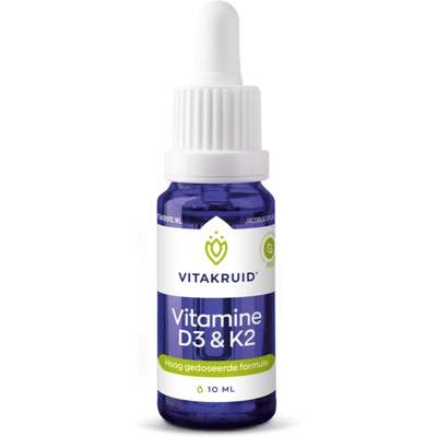 Vitakruid Vitamine D3 & K2 (MenaQ7®) met druppelpipet 10 Vitakruid Vitamine D3 & K2 (MenaQ7®) met druppelpipet 10