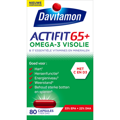 Davitamon Actifit 65+ omega 3 - Voedingssupplement Davitamon Actifit 65+ omega 3 - Voedingssupplement