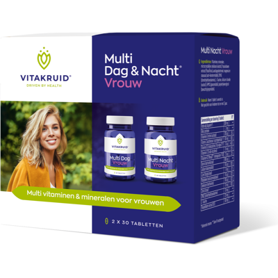 Vitakruid Multi dag & nacht vrouw 2x90 tabletten - Voedingssupplement Vitakruid Multi dag & nacht vrouw 2x90 tabletten - Voedingssupplement