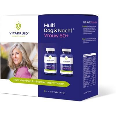 Vitakruid - Multi dag & nacht vrouw 50+ 2 x 90 tabletten - 180 tabletten - dietary supplement Vitakruid - Multi dag & nacht vrouw 50+ 2 x 90 tabletten - 180 tabletten - dietary supplement