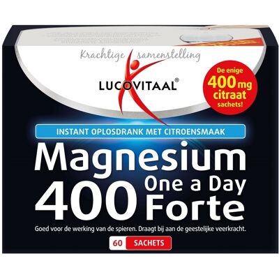 Lucovitaal Magnesium 400 Forte Eén per Dag Sachet - Voedingssupplement Lucovitaal Magnesium 400 Forte Eén per Dag Sachet - Voedingssupplement