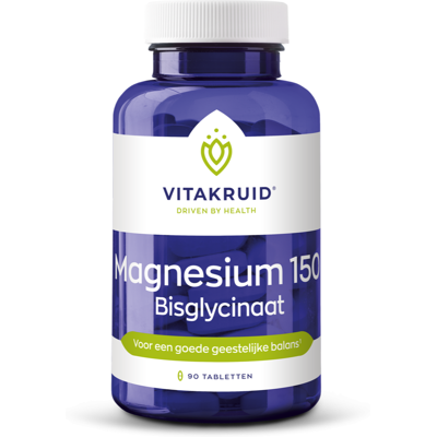 Vitakruid Magnesium 150 Bisglycinaat met 200mg L-Taurine Tabletten Vitakruid Magnesium 150 Bisglycinaat met 200mg L-Taurine Tabletten