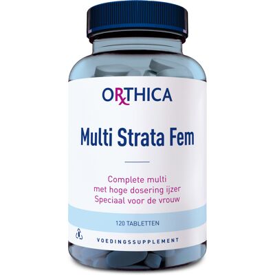 Orthica Strata fem - Hoge dosis multivitamine voor vrouwen - 120 tabletten Orthica Strata fem - Hoge dosis multivitamine voor vrouwen - 120 tabletten