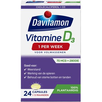 Davitamon Vitamine D3 - 1 per week - 100% Plantaardig Davitamon Vitamine D3 - 1 per week - 100% Plantaardig