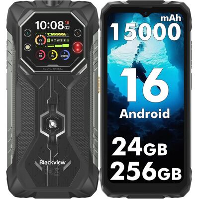 Blackview ROCK 1 Outdoor Smartphone Android 16, 8 GB RAM + 16 GB Virtuele Uitbreiding (Totaal 24 GB) + 256 GB Opslag, 15000 mAh, 20 MP Nachtzicht, Gemini AI, 6,56" HD+ IPS, IP69K Waterdicht, NFC/GPS, 2 Jaar Garantie Blackview ROCK 1 Outdoor Smartphone Android 16, 8 GB RAM + 16 GB Virtuele Uitbreiding (Totaal 24 GB) + 256 GB Opslag, 15000 mAh, 20 MP Nachtzicht, Gemini AI, 6,56" HD+ IPS, IP69K Waterdicht, NFC/GPS, 2 Jaar Garantie
