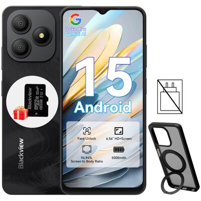 Blackview Wave 9C SIM-freies Smartphone mit Android 15, 12 GB (4+8) RAM + 128 GB ROM/2 TB TF, 6,56" HD+, 5000 mAh, preisgünstiges Smartphone, IP54, 13 MP + 8 MP, Fingerabdrucksensor/GPS/OTG/32 GB TF-Karte/Hülle mit Ringhalterung Blackview Wave 9C SIM-freies Smartphone mit Android 15, 12 GB (4+8) RAM + 128 GB ROM/2 TB TF, 6,56" HD+, 5000 mAh, preisgünstiges Smartphone, IP54, 13 MP + 8 MP, Fingerabdrucksensor/GPS/OTG/32 GB TF-Karte/Hülle mit Ringhalterung