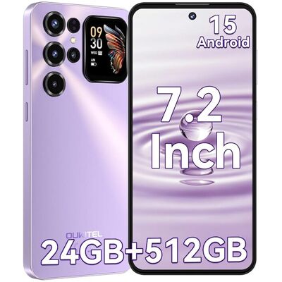 OUKITEL C68 Plus (8+512GB) 7,2-inch 6000mAh-batterij 9,5mm ultradunne behuizing met secundair scherm smartphone Paars OUKITEL C68 Plus (8+512GB) 7,2-inch 6000mAh-batterij 9,5mm ultradunne behuizing met secundair scherm smartphone Paars