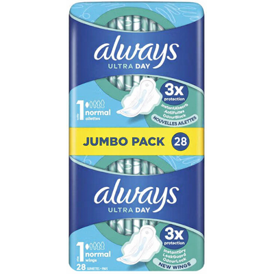 Always Ultra normaal (maat 1) met vleugels maandverband 30 stuks - voordeelverpakking Always Ultra normaal (maat 1) met vleugels maandverband 30 stuks - voordeelverpakking