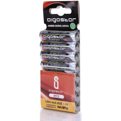 Aigostar ST01 LR03 - Alkalinebatterij - 1,5V 8 stuks Blisterverpakking 8 stuks Aigostar ST01 LR03 - Alkalinebatterij - 1,5V 8 stuks Blisterverpakking 8 stuks