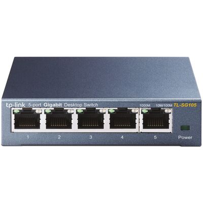 TP-Link TL-SG105 5 poorts metalen gigabit-switch TP-Link TL-SG105 5 poorts metalen gigabit-switch