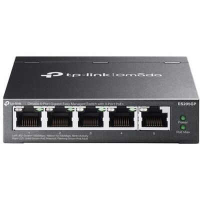 TP-Link Omada ES205G Managed Gigabit Ethernet (10/100/1000) Power over Ethernet (PoE) Zwar TP-Link Omada ES205G Managed Gigabit Ethernet (10/100/1000) Power over Ethernet (PoE) Zwar