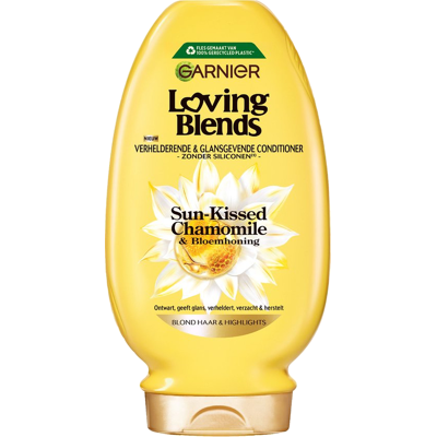 Garnier Loving Blends - Verhelderende & Glansversterkende Conditioner - Zonovergoten Kamille & Bloemenhoning - Blond haar & Highlights - Kamille - 250 ml Garnier Loving Blends - Verhelderende & Glansversterkende Conditioner - Zonovergoten Kamille & Bloemenhoning - Blond haar & Highlights - Kamille - 250 ml