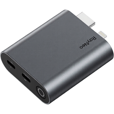 RayNeo HDMI-adapter voor iPhone 14 en oudere Lightning/HDMI-apparaten – Ingebouwde batterij en opladen tijdens gebruik – Ondersteunt 1080P120 Hz, 4K30 Hz video – Compatibel met Air 3s/Air 2s/Air 2 XR-brillen RayNeo HDMI-adapter voor iPhone 14 en oudere Lightning/HDMI-apparaten – Ingebouwde batterij en opladen tijdens gebruik – Ondersteunt 1080P120 Hz, 4K30 Hz video – Compatibel met Air 3s/Air 2s/Air 2 XR-brillen
