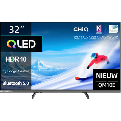 CHiQ L32QM10E 32 inch QLED smart Google TV randloos metalen ontwerp, 90% DCI-P3-kleurweergave, HDR10, Dolby Audio ideaal voor slaapkamers en kleine ruimtes CHiQ L32QM10E 32 inch QLED smart Google TV randloos metalen ontwerp, 90% DCI-P3-kleurweergave, HDR10, Dolby Audio ideaal voor slaapkamers en kleine ruimtes