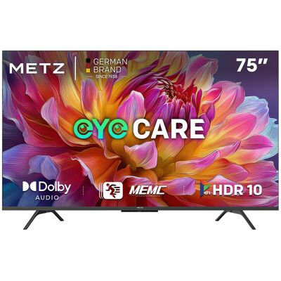 METZ 75MUF7000Z 75-inch (191 cm) Google TV met Eye Care (oogbescherming), 4K UHD, Dolby Vision & Atmos, HDR10, functie om de afstandsbediening te lokaliseren, drievoudige tuner, CI+ (energieklasse F) METZ 75MUF7000Z 75-inch (191 cm) Google TV met Eye Care (oogbescherming), 4K UHD, Dolby Vision & Atmos, HDR10, functie om de afstandsbediening te lokaliseren, drievoudige tuner, CI+ (energieklasse F)