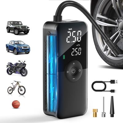 CARSUN Draadloze Oplaadbare Bandenpomp – Draagbare Digitale Luchtpomp voor Auto/Fiets/Ballen CARSUN Draadloze Oplaadbare Bandenpomp – Draagbare Digitale Luchtpomp voor Auto/Fiets/Ballen
