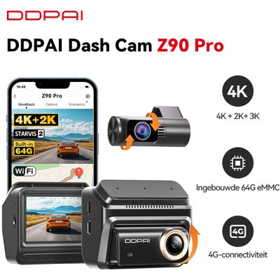 Nieuwe DDPAI Z90Pro 4K+2K Dual Dashcam Sony STARVIS 2 IMX678 HDR Auto DVR ADAS Spraakbesturing Parkeermodus WiFi Ingebouwde 64 GB eMMC-2 Kanaal Nieuwe DDPAI Z90Pro 4K+2K Dual Dashcam Sony STARVIS 2 IMX678 HDR Auto DVR ADAS Spraakbesturing Parkeermodus WiFi Ingebouwde 64 GB eMMC-2 Kanaal