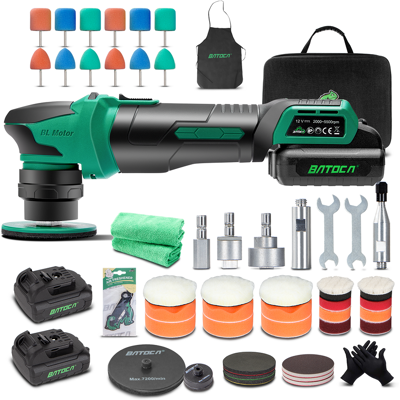 BATOCA S4 professionele mini-accupolijstmachine, roterend/excentrisch dubbel polijsten, 25 mm/75 mm steunschijf, borstelloze motor, autodetailing-polijstset, 2 x 12 V 2,5 Ah accu, 4 snelheden BATOCA S4 professionele mini-accupolijstmachine, roterend/excentrisch dubbel polijsten, 25 mm/75 mm steunschijf, borstelloze motor, autodetailing-polijstset, 2 x 12 V 2,5 Ah accu, 4 snelheden