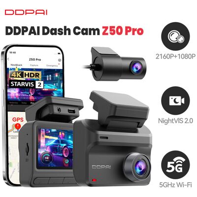 DDPAI Z50 Pro Dashcam Voor en Achter 4K+1080P, Dashcam voor Auto's, Ingebouwde 5G Wi-Fi 6 GPS, 3" Display Dashcam, Super Nachtzicht, Ondersteunt ADAS, Loop Opname, 48H Parkeermodus DDPAI Z50 Pro Dashcam Voor en Achter 4K+1080P, Dashcam voor Auto's, Ingebouwde 5G Wi-Fi 6 GPS, 3" Display Dashcam, Super Nachtzicht, Ondersteunt ADAS, Loop Opname, 48H Parkeermodus