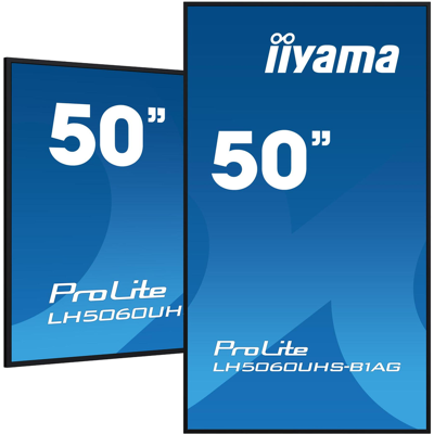 iiyama LH5060UHS-B1AG digitaal A-bord display 125,7 cm LED Wifi 500 cd/m² 4K Ultra HD zwart ingebouwde Android 11 processor 24/7 iiyama LH5060UHS-B1AG digitaal A-bord display 125,7 cm LED Wifi 500 cd/m² 4K Ultra HD zwart ingebouwde Android 11 processor 24/7